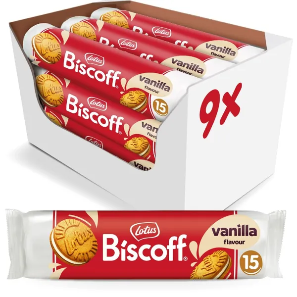 LOTUS BISCOFF BISCUIT SANDWICH VANILLA ARABIC 9X150GM