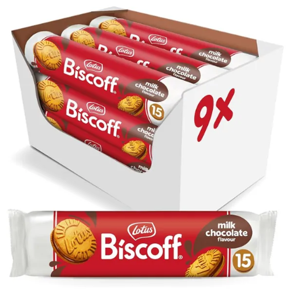 Lotus Boscoff Sandwich Cookies, Chocolate Flavour 9X150Gm
