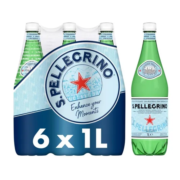 SAN PELLEGRINO SPARKLING MINERAL WATER 6X1LTR