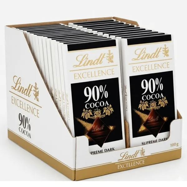 LINDT EXCELLENCE DARK 90% 20X100GM