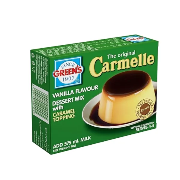 GREEN'S CARMELLE VANILLA FLAVOUR DESERT MIX 12X12X70GM