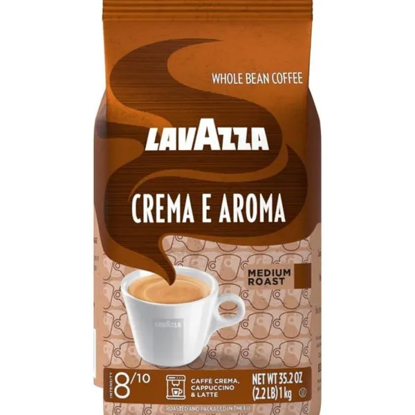 LAVAZZA CREMA E AROMA BROWN WHOLE COFFEE BEANS 6X1KG