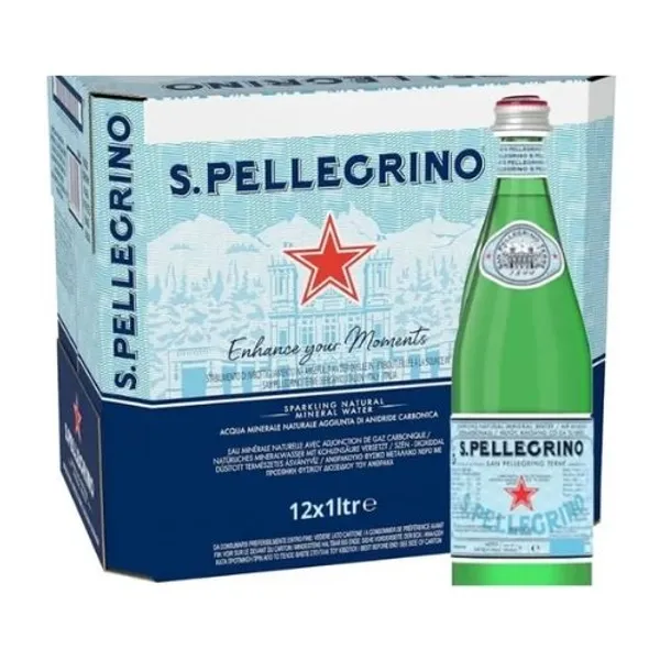 San Pellegrino Sparkling Mineral Water Glass 12X1Ltr