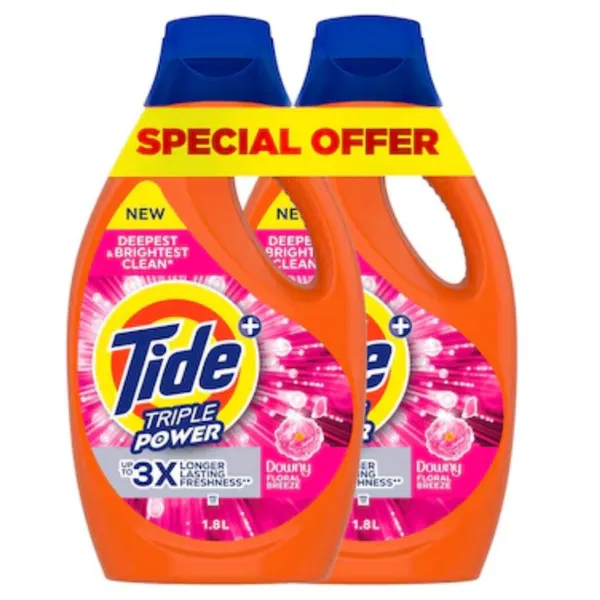 TIDE POWDER GEL DOWNY FLORALBREEZE 2X2X1.8 LTR