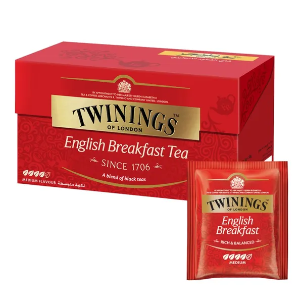 TWININGS BLACK E BREAKFAST TEA 12X25X2GM