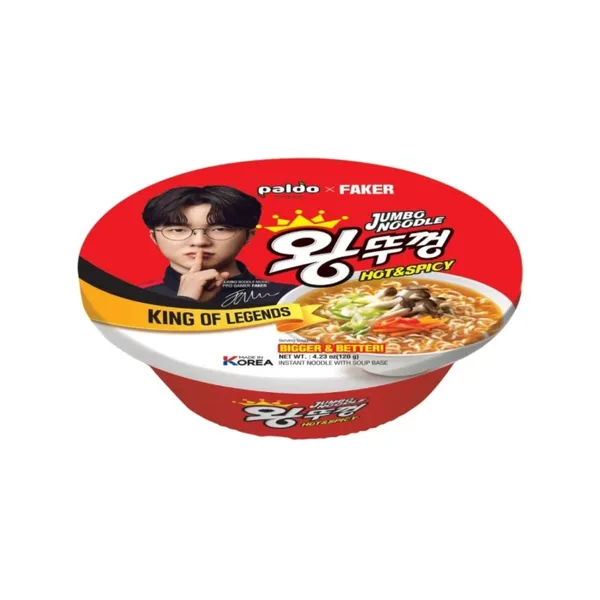 JUMBO BOWL NOODLES HOT & SPICY 18X120GM