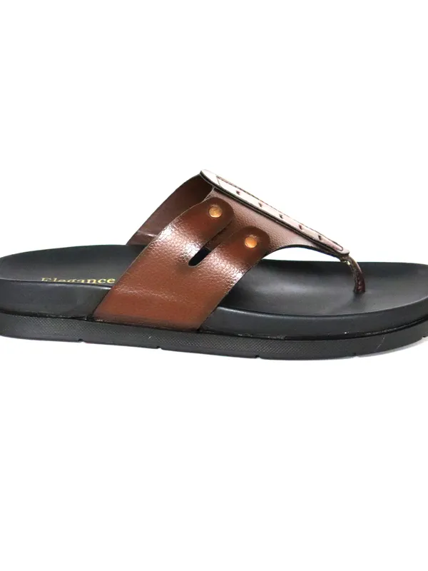 Elegance Men Brown Slippers