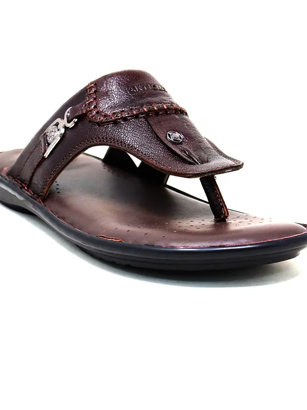 Antique Men Brown Slippers