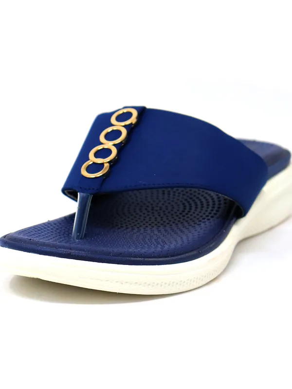 Scarlet V-Strap Blue Slippers