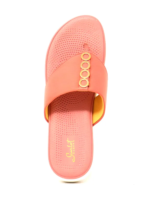 Scarlet Women V-Strap Peach Slippers