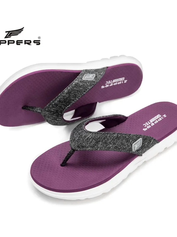 Zippers Women V-Strap Slippers