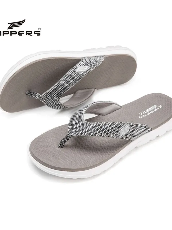 Zippers Women V-Strap Slippers