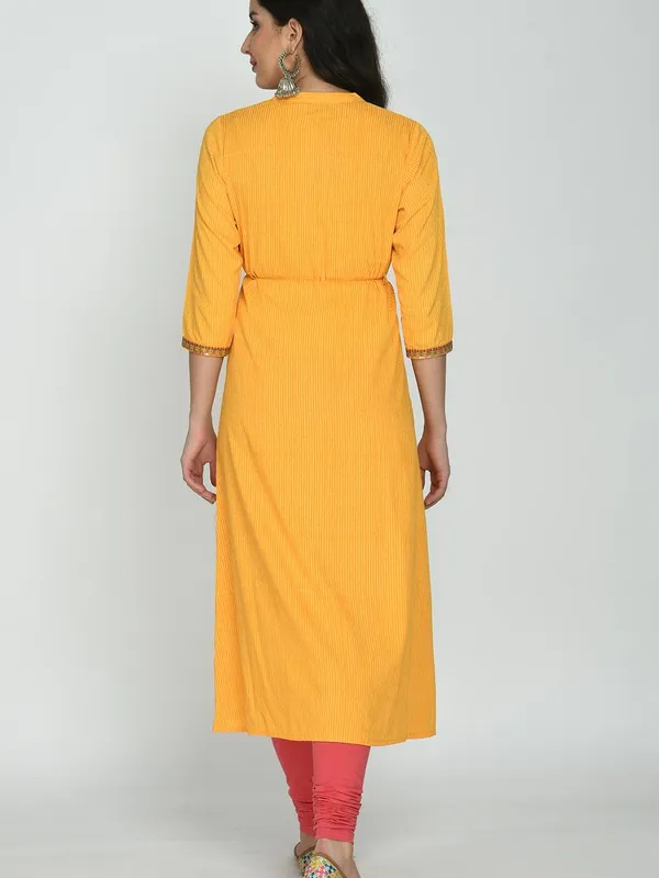 Yellow Yoke Embroidered Flare Dress