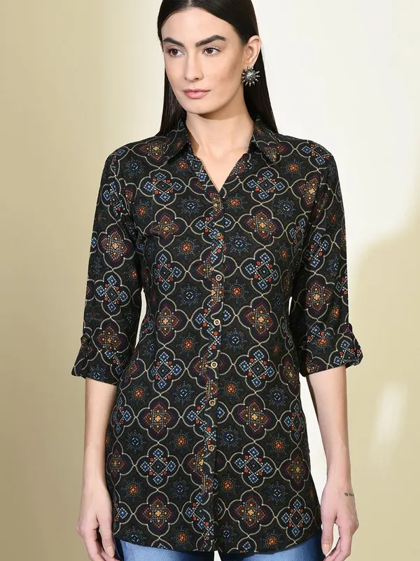 Multi Printed Straight Shirt