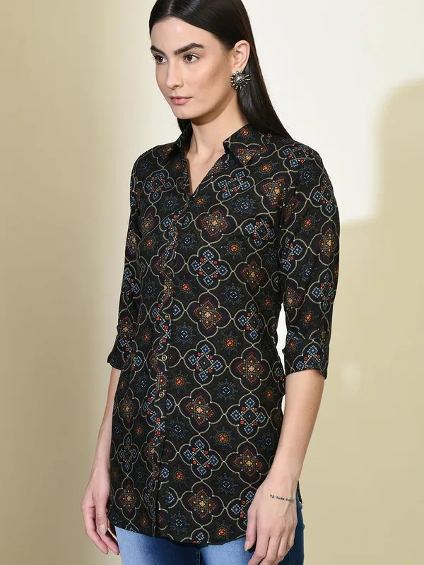 Multi Printed Straight Shirt