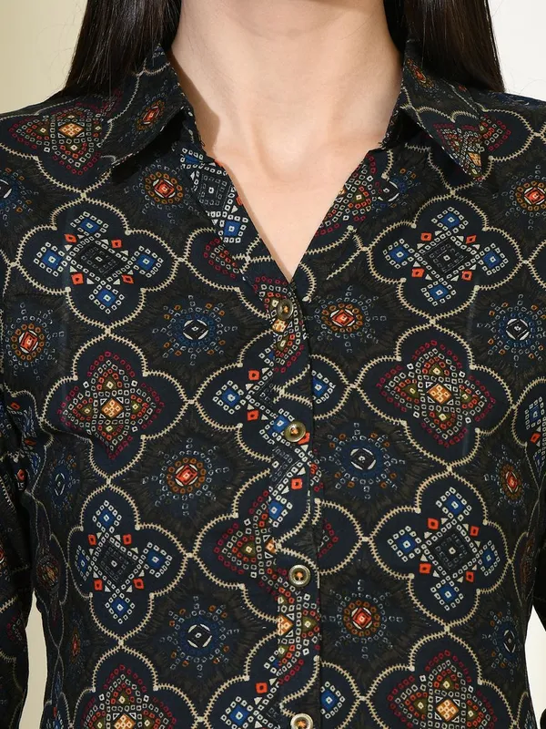 Multi Printed Straight Shirt