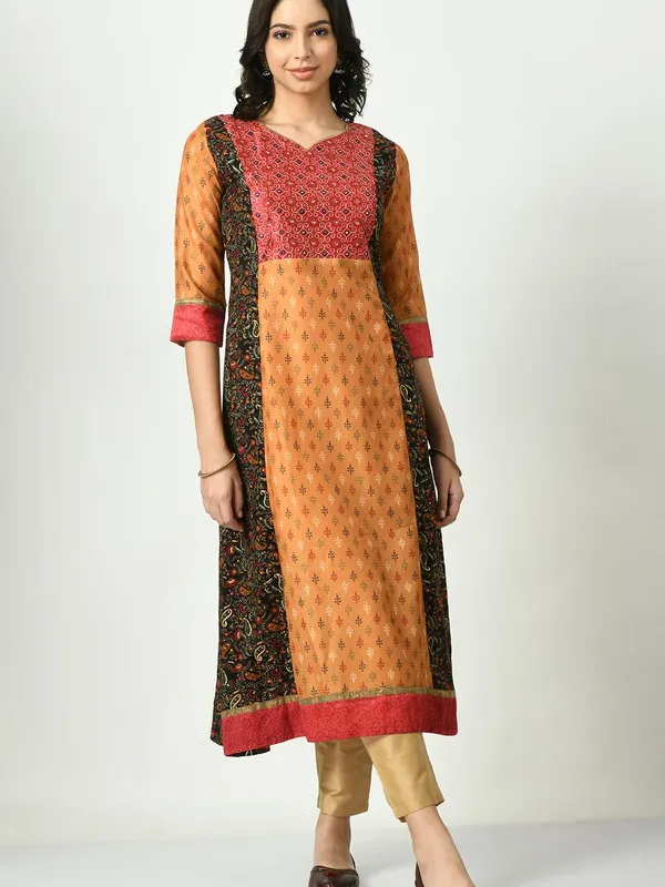 Multi Yoke Embroidered A-line Dress