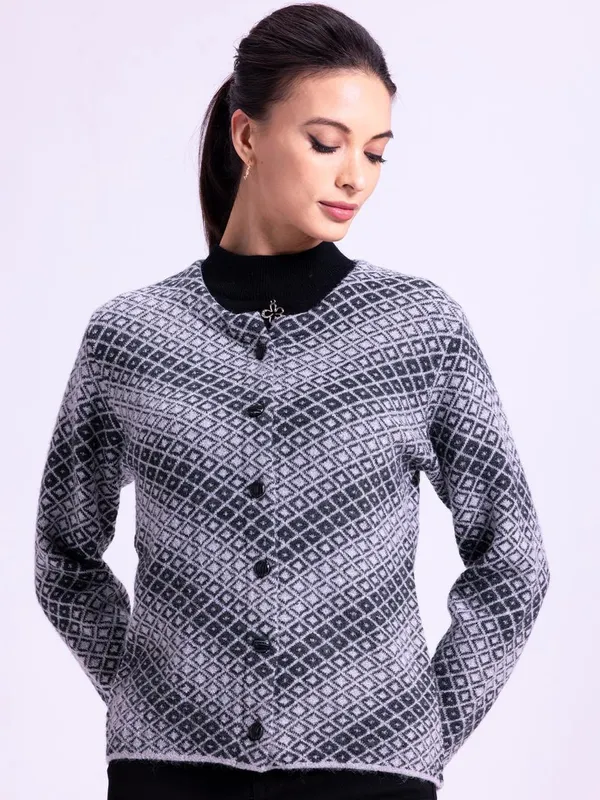 Winter Black Cable Knitted Cardigan