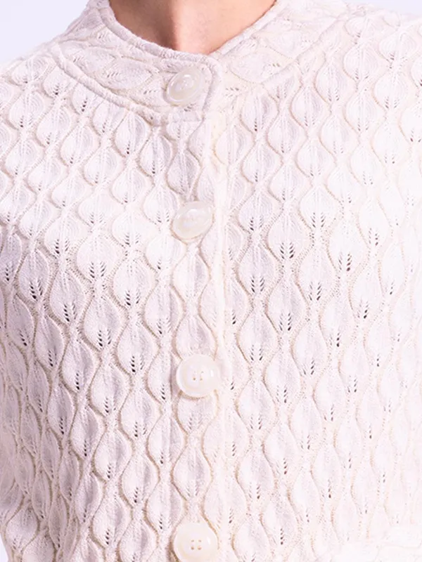 Winter Cream Knitted Longline Cardigan