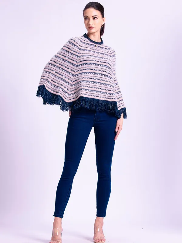 Winter Blue Knitted Ponchos