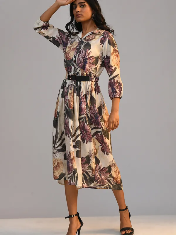 Multi Printed Flared Dress