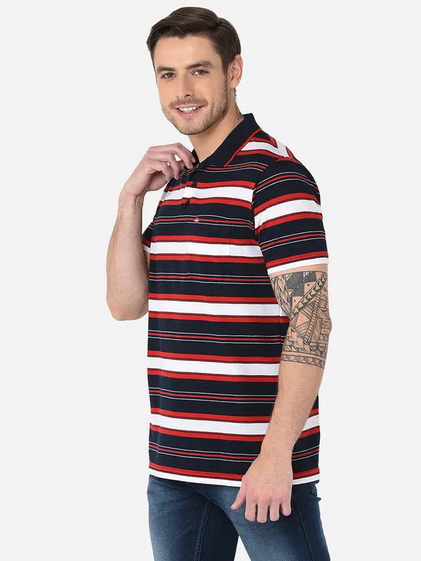 Mozzo Men Regular Fit Stripes T-Shirt