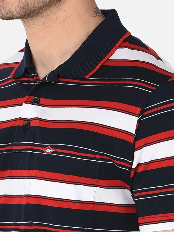 Mozzo Men Regular Fit Stripes T-Shirt