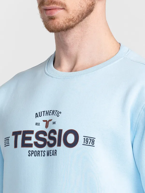 Tessio Men Sky Regular Fit Printed Sweatshirt