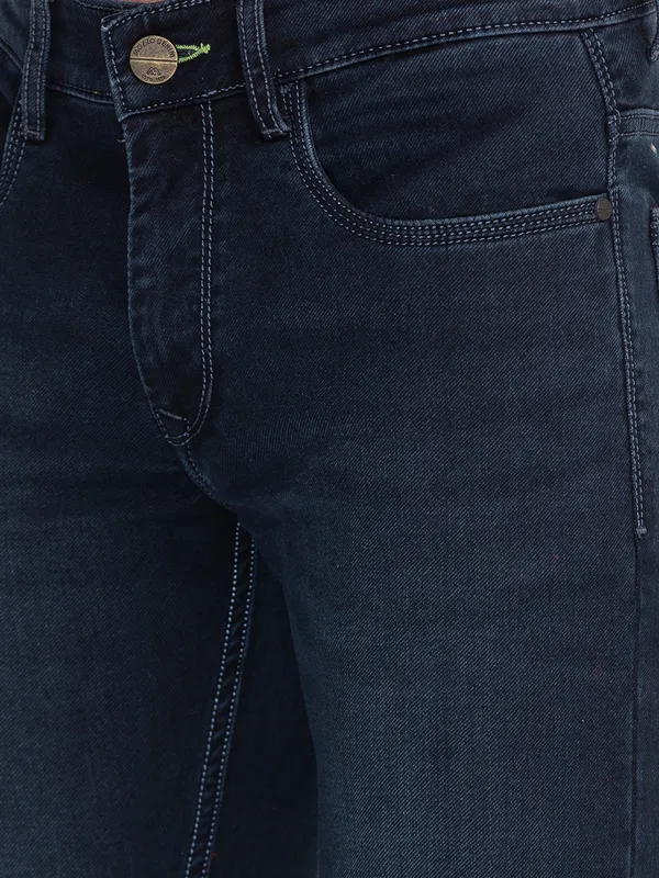 Mozzo Men Indigo Slim Fit Solid Jeans
