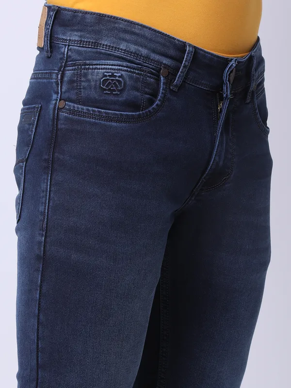 Oxemberg Men Slim Fit Solid Denim