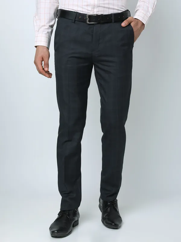 Inspiro Men Slim Fit Checks Formal Trouser