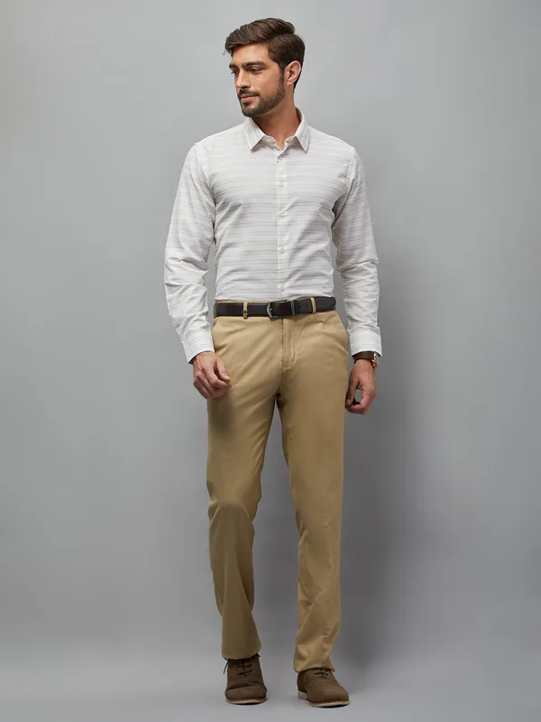 Oxemberg Men Slim Fit Texture Formal Trouser