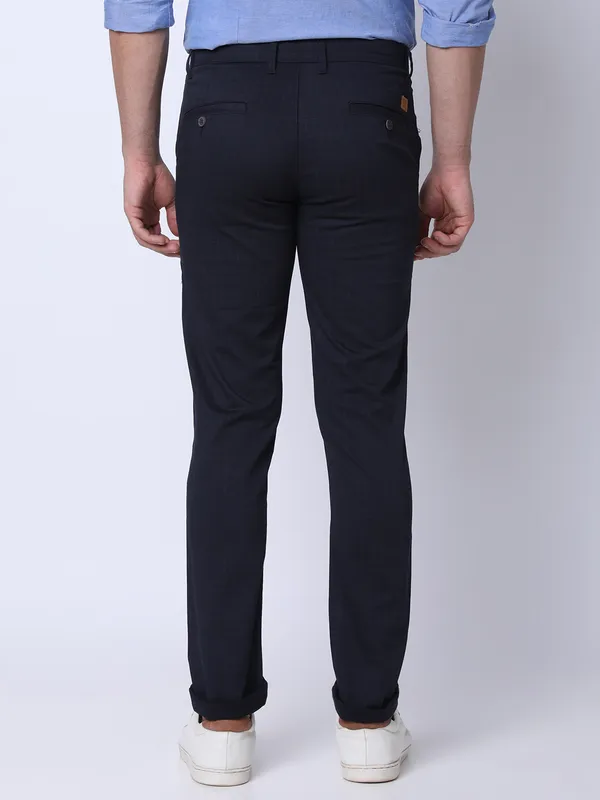 Oxemberg Men Slim Fit Checks Casual Trouser