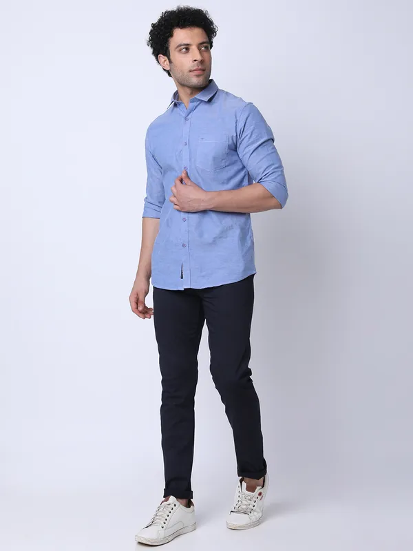 Oxemberg Men Slim Fit Checks Casual Trouser
