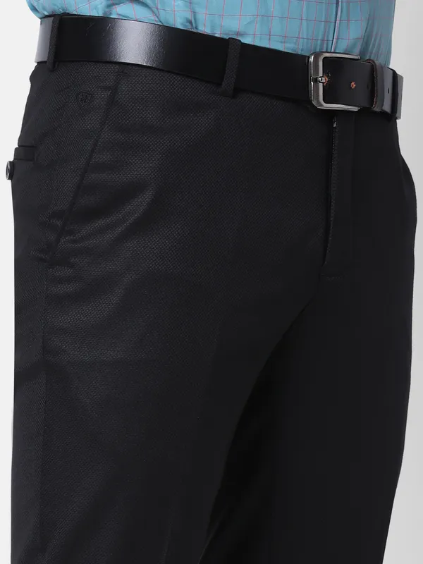 J. Hampstead Men Slim Fit Textured Formal Trouser