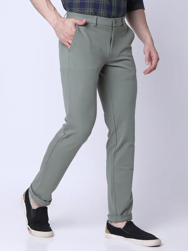J. Hampstead Men Slim Fit Solid Casual Trouser