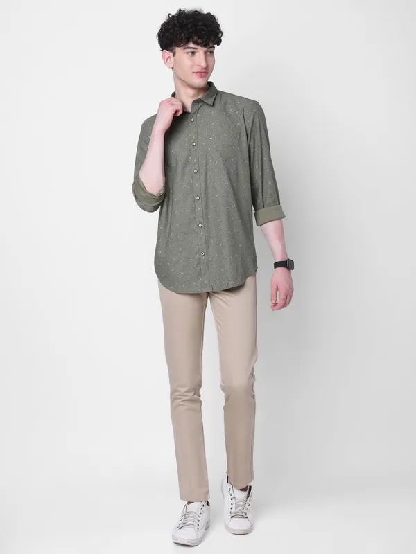 Mozzo Men Slim Fit Printed Shirt