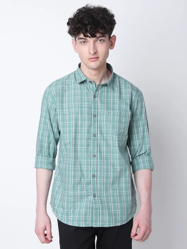 Mozzo Men Slim Fit Checkered Casual Shirt