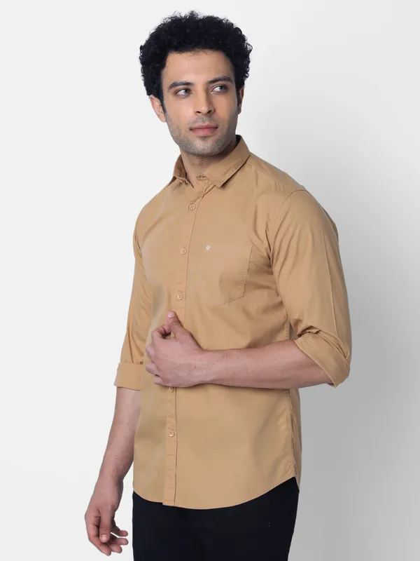 Oxemberg Men Slim Fit Solid Casual Shirt