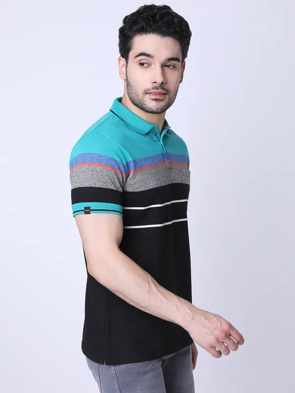 Tessio Men Regular Fit Striped T-Shirt