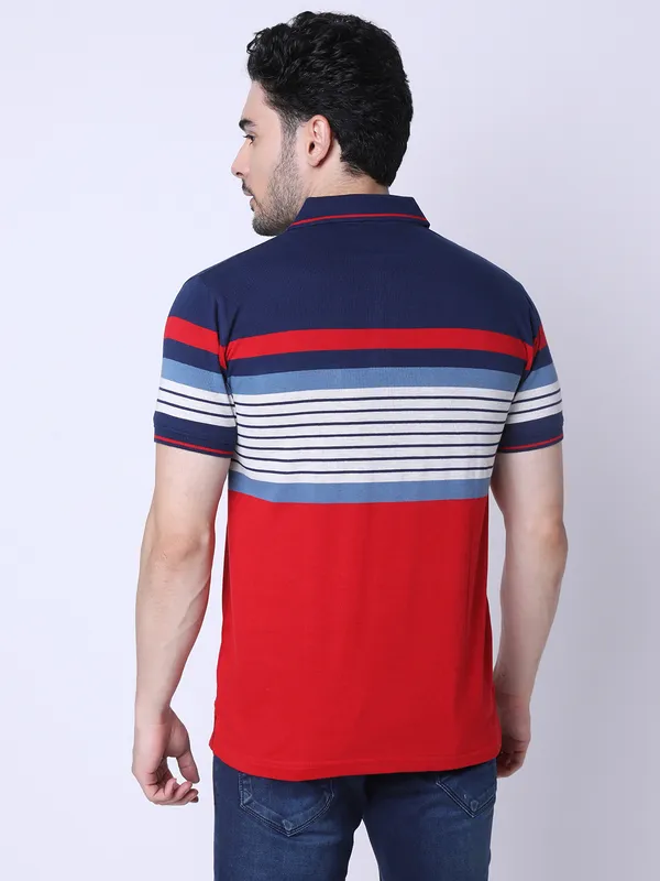 Tessio Men Regular Fit Striped T-Shirt