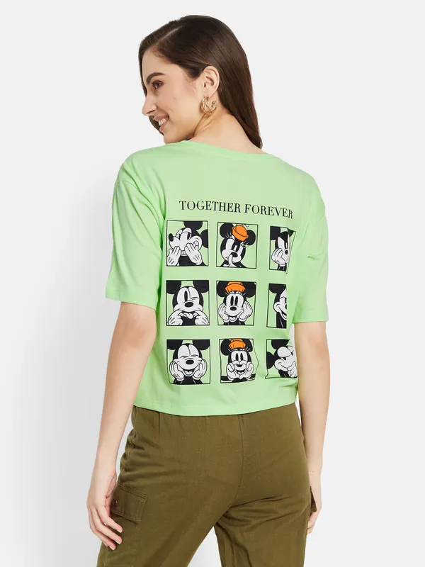 Disney Mickey Minnie Print  Boxer T-shirt