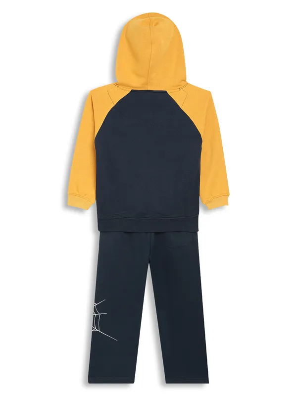 Octave Boys Mustard-Yellow  Green Printed Tracksuits
