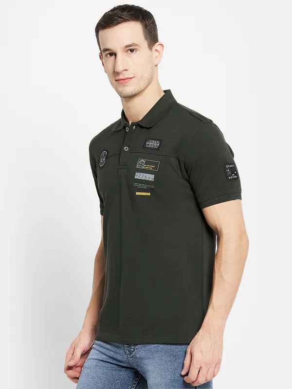 Men DARK OLIVE T-SHIRT