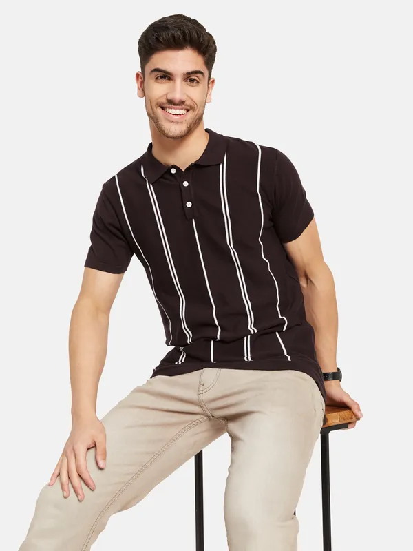 Vertical Stripes Polo T-Shirt