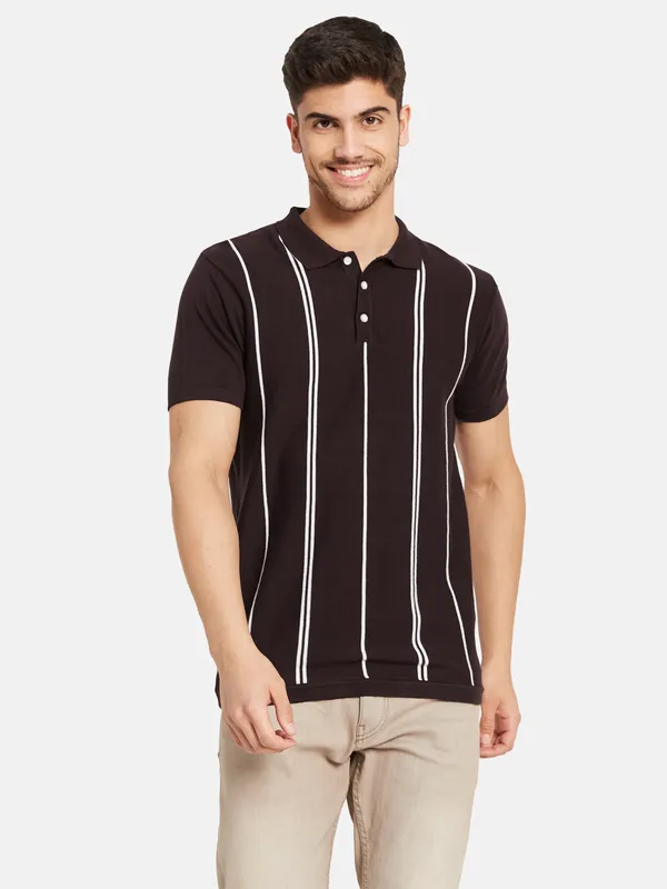 Vertical Stripes Polo T-Shirt