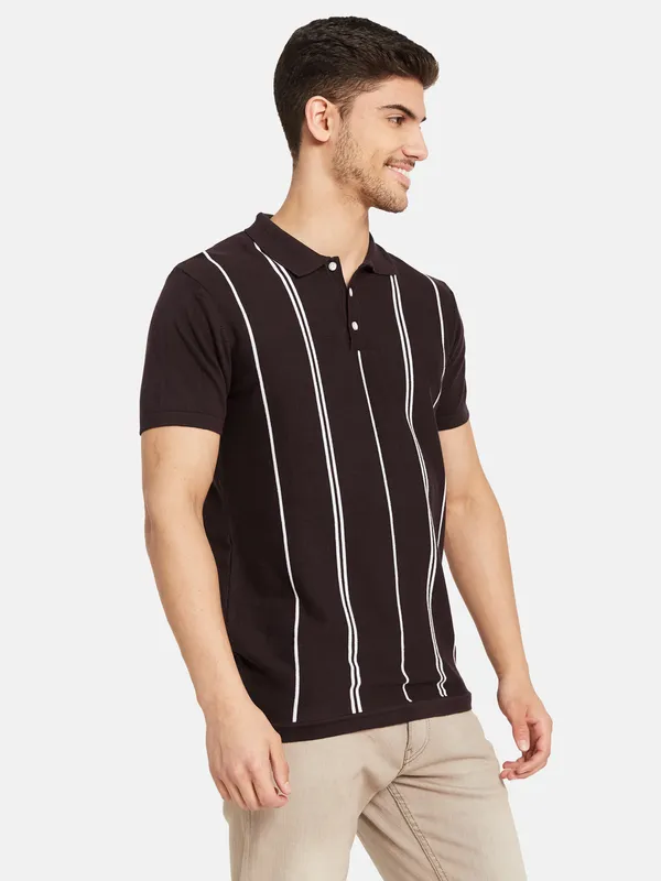 Vertical Stripes Polo T-Shirt