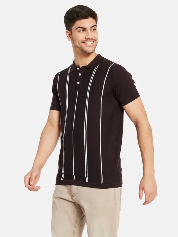 Vertical Stripes Polo T-Shirt