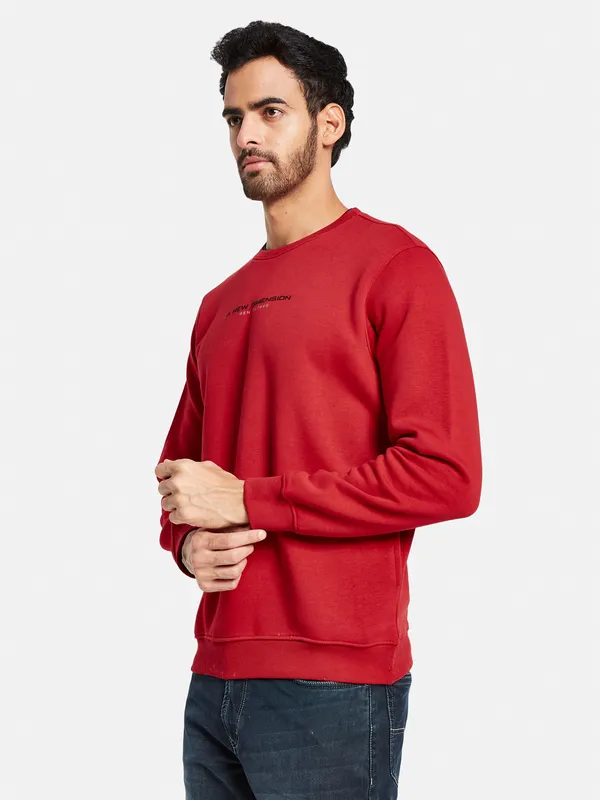Octave Men Red Sweatshirt