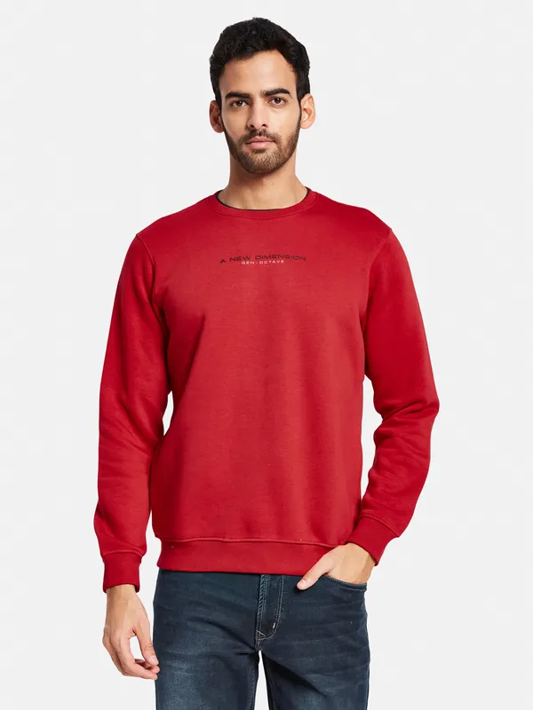 Octave Men Red Sweatshirt